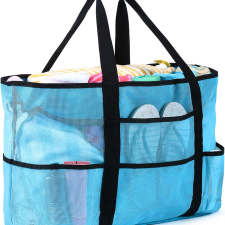 Beach Bag, Extra Large Beach Bags for Women Waterproof Sandproof, Mesh Beach Tote Bags Travel Pool Bag