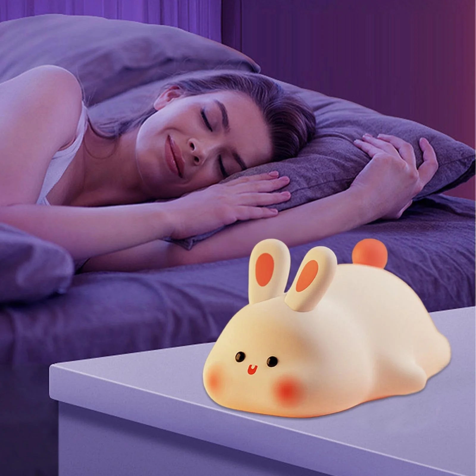 Night Light Clearance!  Night Light for Kids Bunny Lamp Rechargeable Rabbit Lamp Kids Lights for Bedroom Led Portable Night Light for Girls Boys Nursery Children Nightlight Cute Room Decor Pink