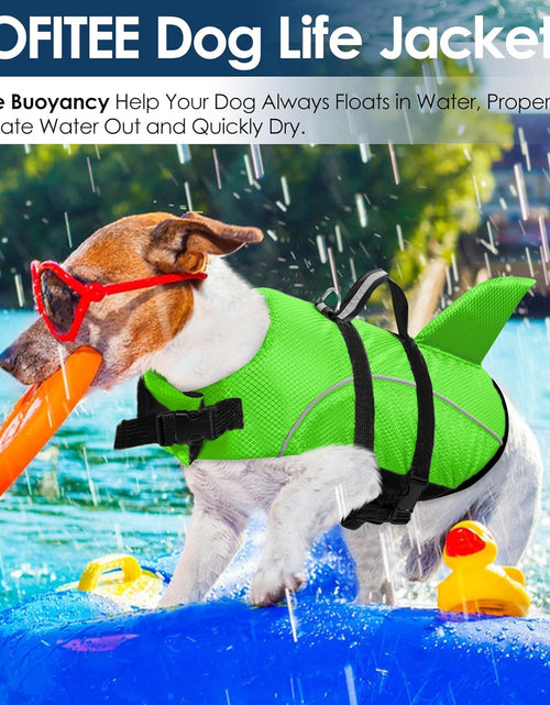 Load image into Gallery viewer, Dog Life Jacket Ripstop Dog Life Vest, Reflective Dog Safety Vest for Boating Swimming, Dog Shark Life Jackets Dog Lifesaver with Rescue Handle for Small Medium Dogs
