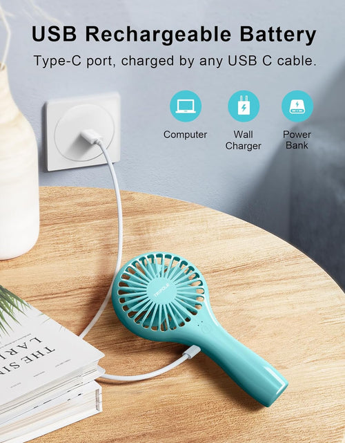 Load image into Gallery viewer, Mini Handheld Fan Battery Operated Small Personal Portable Fan Speed Adjustable USB Rechargeable Fan Cute Design Powerful Eyelash Fan for Stylish Kids Girls Women Men Indoor Outdoor Travelling
