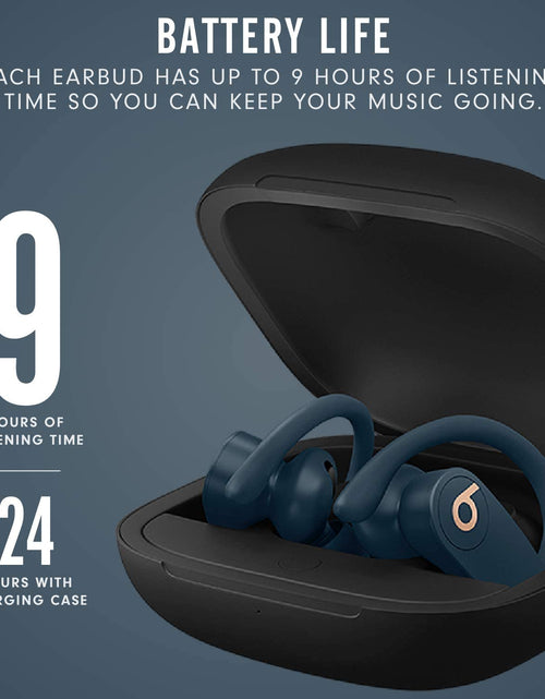 Load image into Gallery viewer, Power Pro Wireless Earphones - Apple H1 Headphone Chip, Class 1 Bluetooth, 9 Hours of Listening Time, Sweat Resistant Earbuds, Built-In Microphone - Navy
