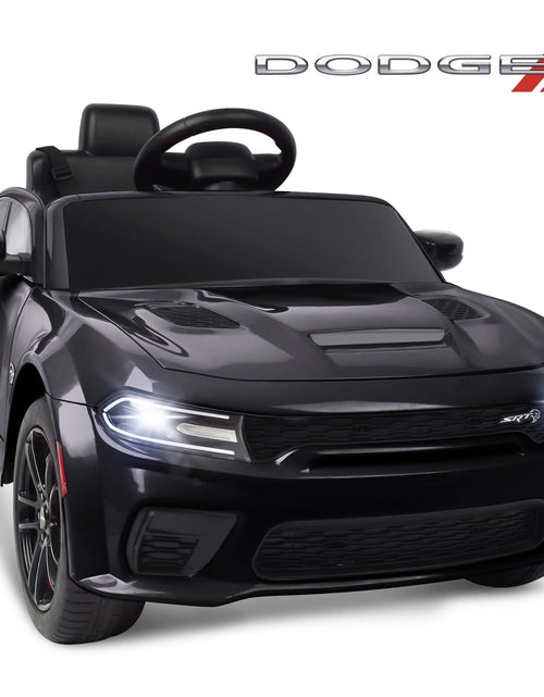 Load image into Gallery viewer, Dodge Electric Ride on Cars for Kids, 12 V Licensed Dodge Charger SRT Powered Ride on Toys Cars with Parent Remote Control, Electric Car for Girls 3-5 W/Music Player/Led Headlights/Safety Belt, Black
