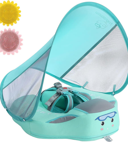 Baby Pool Float with Canopy UPF 50+, Non Inflatable  Float, Baby Floaties for Infants Swimming Training, No Flip over Baby Swimming Float