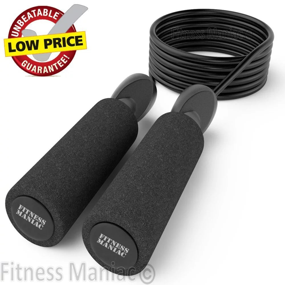 Aerobic Exercise Boxing Skipping Jump Rope Adjustable Bearing Speed Fitness BLK