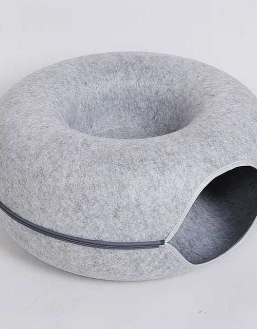 Load image into Gallery viewer, Donut Cat Bed Interactive Tunnel Pet Felt Indoor Toys Cats House Kitten Training Toy Cat Kennel Pets Supplies
