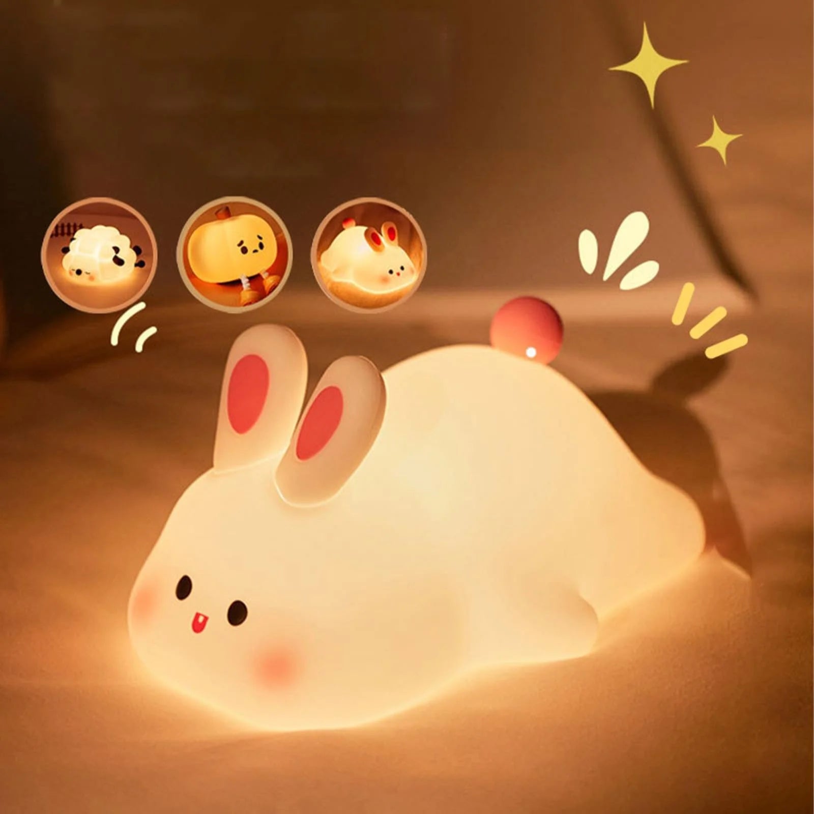 Night Light Clearance!  Night Light for Kids Bunny Lamp Rechargeable Rabbit Lamp Kids Lights for Bedroom Led Portable Night Light for Girls Boys Nursery Children Nightlight Cute Room Decor Pink