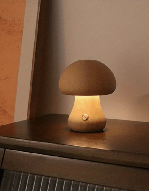 Load image into Gallery viewer, Mushroom Lamp, Dimmable LED Creative Wood Night Light with USB Charging for Home Decor
