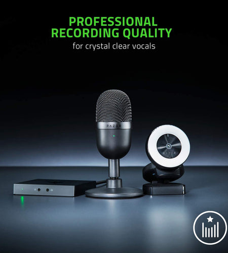 Seiren Mini USB Streaming Microphone: Precise Supercardioid Pickup Pattern - Professional Recording Quality - Ultra-Compact Build - Heavy-Duty Tilting Stand - Shock Resistant - Classic Black