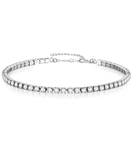 2Mm Iced Out Tennis Bracelets Female Gold Silver Color Stainless Steel Cubic Zirconia Chain for Women Wedding Jewelry Gift