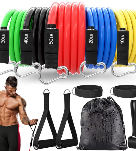 150Lbs Resistance Bands Set 11Pcs, Workout Bands,Resistance Bands for Working Out,Exercise Bands for Home Gym