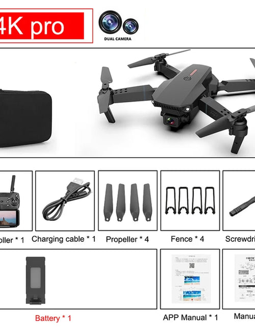 Load image into Gallery viewer, New Quadcopter E88 Pro WIFI FPV Drone with Wide Angle HD 4K Camera Height Hold RC Foldable Quadcopter Drone
