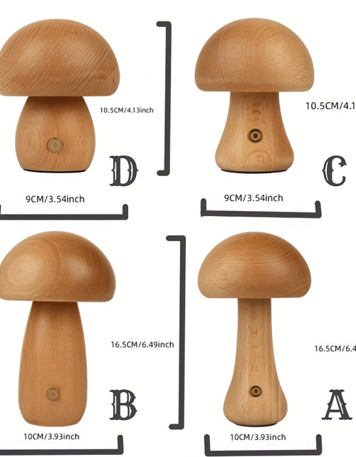 Load image into Gallery viewer, Mushroom Lamp, Dimmable LED Creative Wood Night Light with USB Charging for Home Decor
