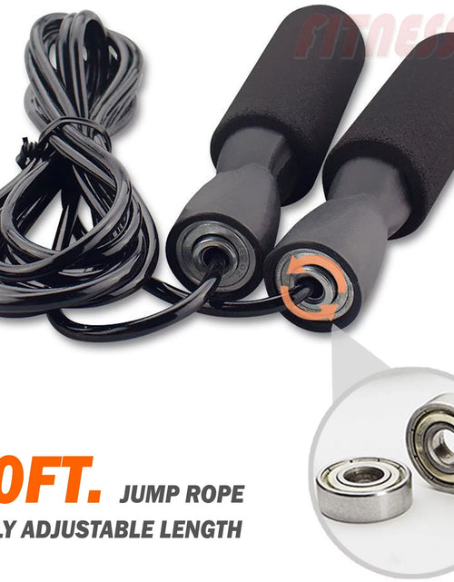 Load image into Gallery viewer, Aerobic Exercise Boxing Skipping Jump Rope Adjustable Bearing Speed Fitness BLK
