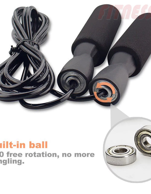 Load image into Gallery viewer, Aerobic Exercise Boxing Skipping Jump Rope Adjustable Bearing Speed Fitness BLK
