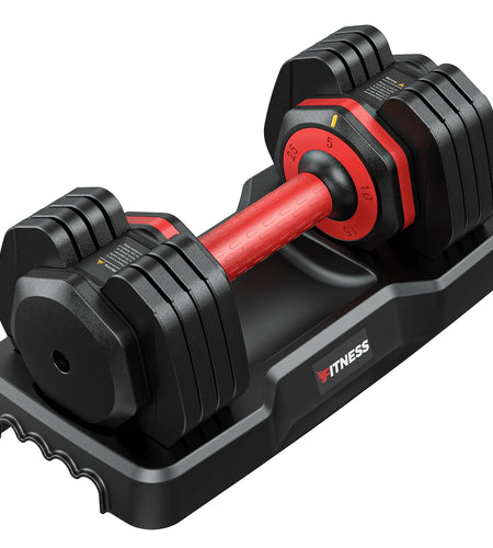 25Lb 5 in 1 Adjustable Dumbbell Free Weights Plates and Rack - Hand Weights for Women and Men - Adjust Weight for Home Gym Full Body Workout Fitness