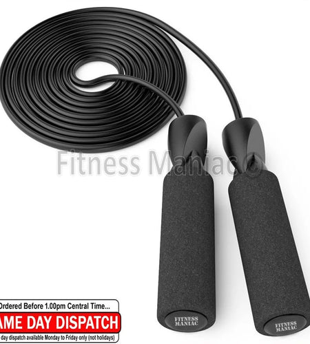 Aerobic Exercise Boxing Skipping Jump Rope Adjustable Bearing Speed Fitness BLK