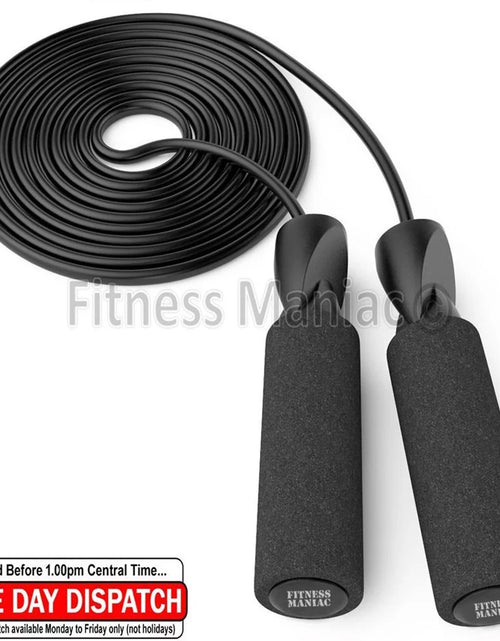 Load image into Gallery viewer, Aerobic Exercise Boxing Skipping Jump Rope Adjustable Bearing Speed Fitness BLK
