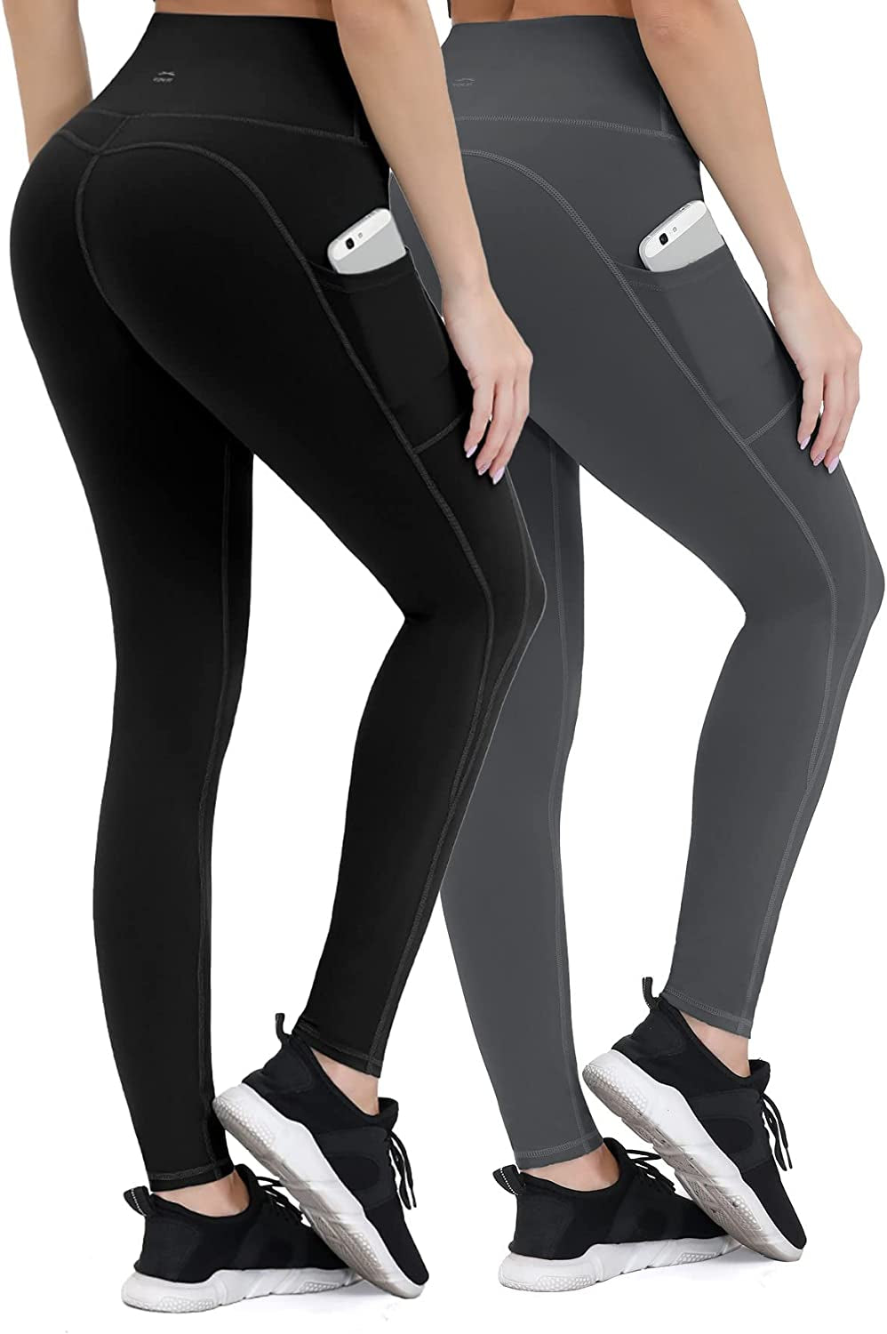 Yoga Pants with Pockets for Women High Waisted Workout Leggings Tummy Control Athletic Leggings