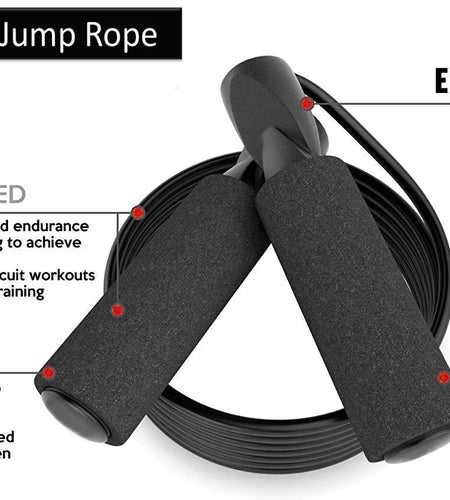 Aerobic Exercise Boxing Skipping Jump Rope Adjustable Bearing Speed Fitness BLK