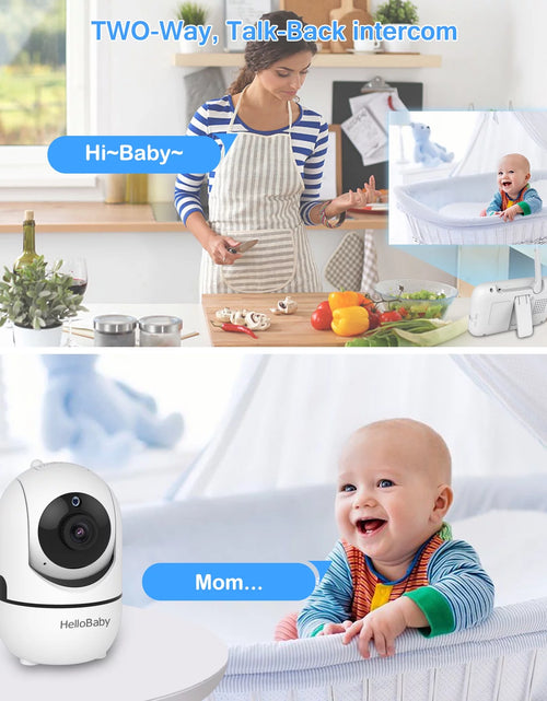 Load image into Gallery viewer, Baby Monitor with Remote Pan-Tilt-Zoom Camera, 3.2 Inch Video Baby Monitor HB65 with Camera and Audio, Night Vision, 2-Way Talk,Temperature Sensor, 960Ft Range
