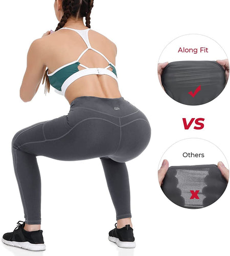 Yoga Pants with Pockets for Women High Waisted Workout Leggings Tummy Control Athletic Leggings