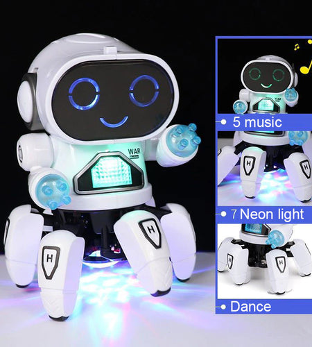 Kids Dance Robots Music LED 6 Claws Octopus Robot Birthday Gift Toys for Children Early Education Baby Toy Boys Girls